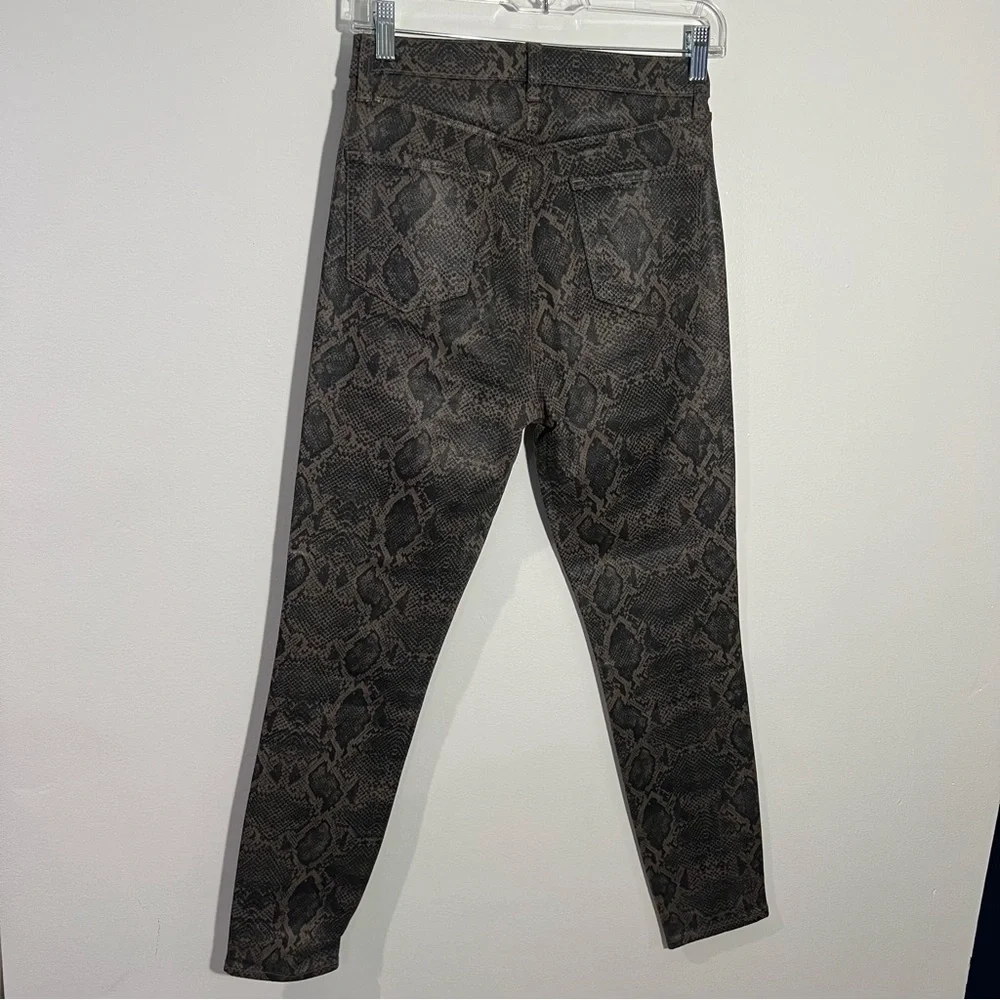 J Brand Lillie High Rise Skinny Coated Snakeskin Jean Size 27 Dressy Casual